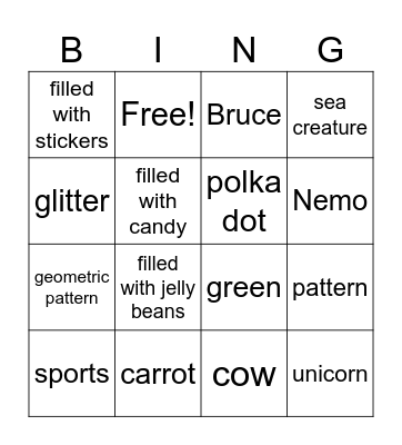 Easter Bingo Card