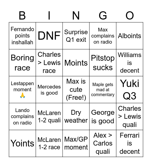 JEDDAH Bingo Card