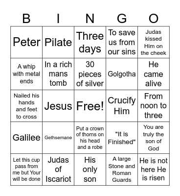 Easter Bingo Card