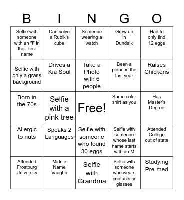 Easter Bingo Card
