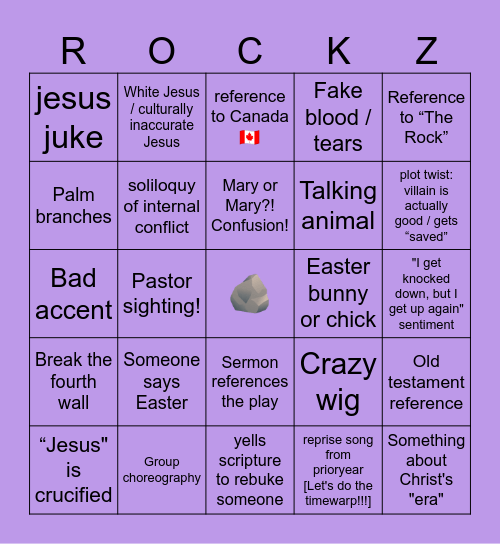 The ACTUAL Easter Story! Bingo Card
