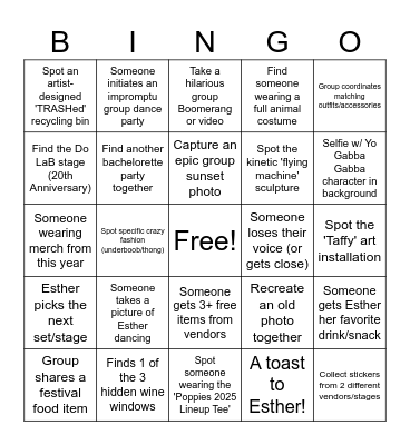 ESTHERCHELLA Bingo Card