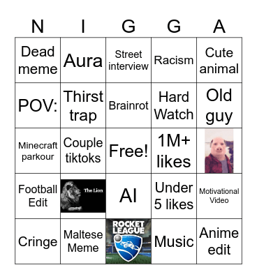 TikTok bingo Card