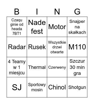 Arena Klasik Bingo Card