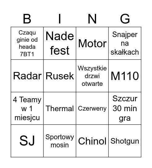 Arena Klasik Bingo Card