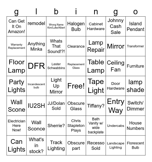 GL-BINGO! Bingo Card