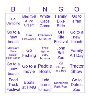 Summer 2025 Bingo Card