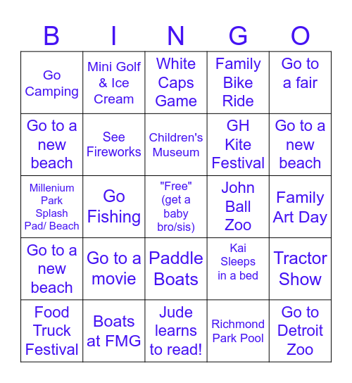 Summer 2025 Bingo Card