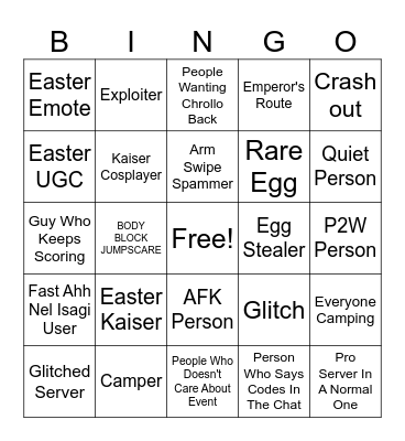 Blue Lock: Rivals [EASTER EDITION] Bingo Card