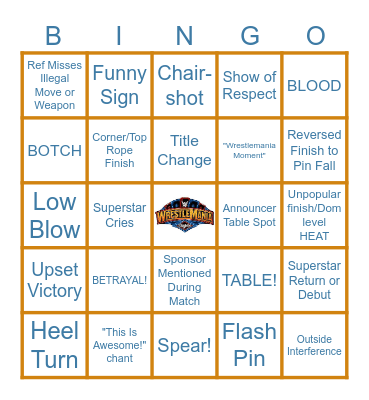 Wrestlemania 41 Bingo Card