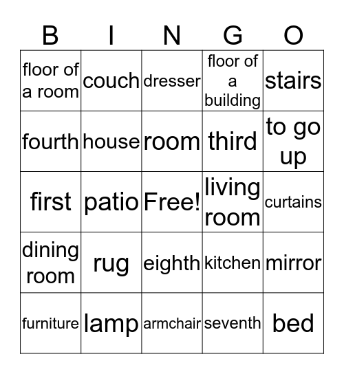 U5L1  Vocabulario Bingo Card