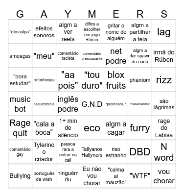 G.N.D BINGO Card