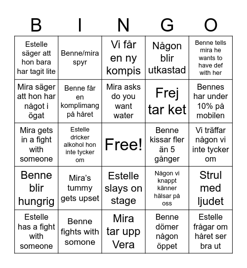 Babels Bingo Card