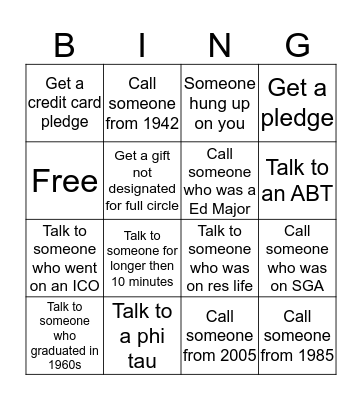 Crimson Caller Bingo! Bingo Card