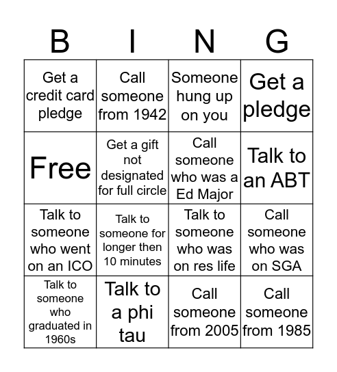 Crimson Caller Bingo! Bingo Card
