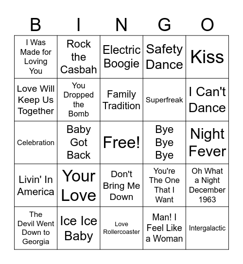 PartyTime! Bingo Card