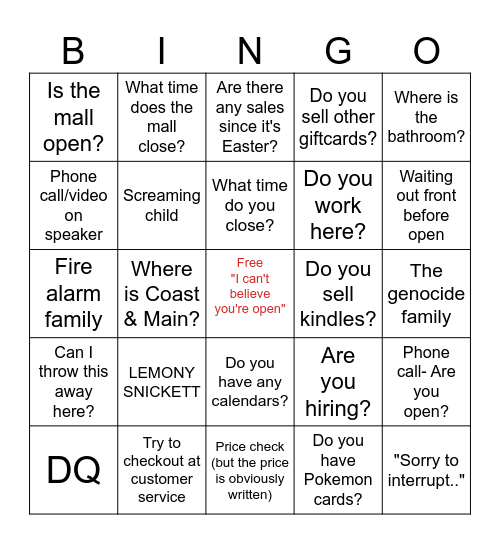 EASTER BINGO Card