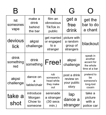 Big Little Bingo Card