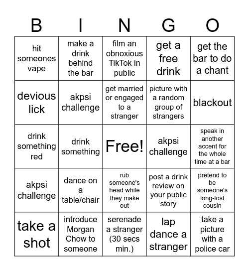 Big Little Bingo Card