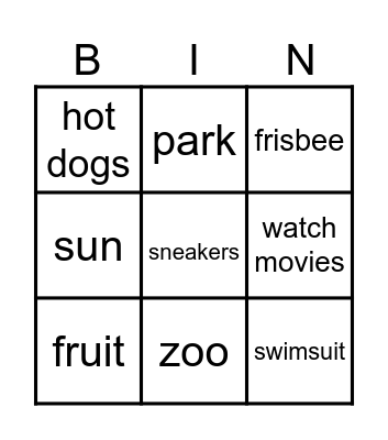 Patrick's Bingo Card #3 Bingo Card