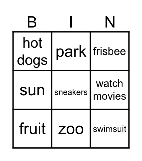 Patrick's Bingo Card #3 Bingo Card