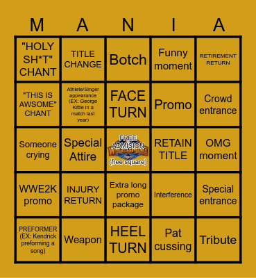 WM41 BINGO Card