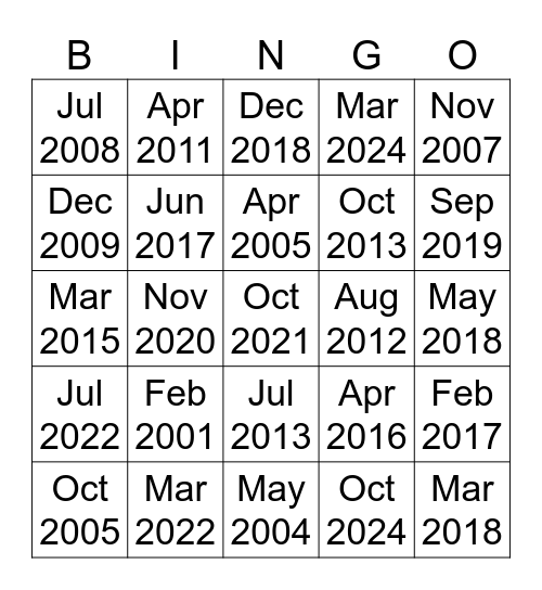 1467 US-287 BUS Bingo Card
