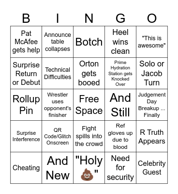 Backlash Bingo Card
