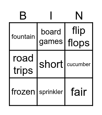 Patrick's Bingo Card #4 Bingo Card