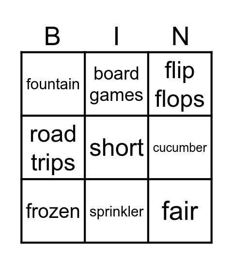 Patrick's Bingo Card #4 Bingo Card