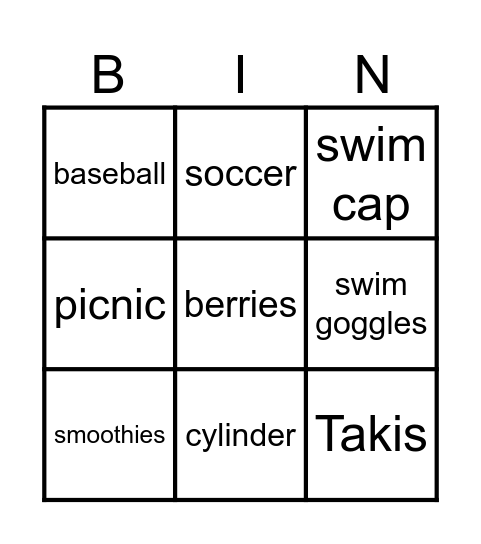 Patrick's Bingo Card #5 Bingo Card