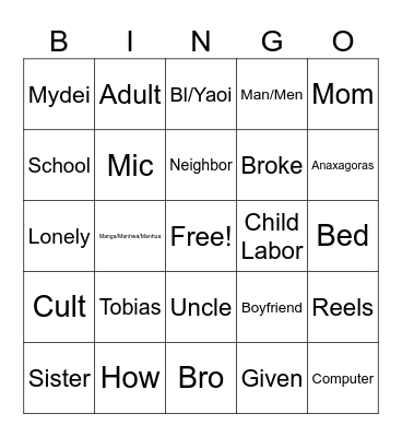 Mika Bingo Card