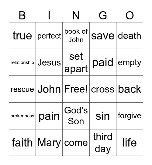 Easter Bingo Card