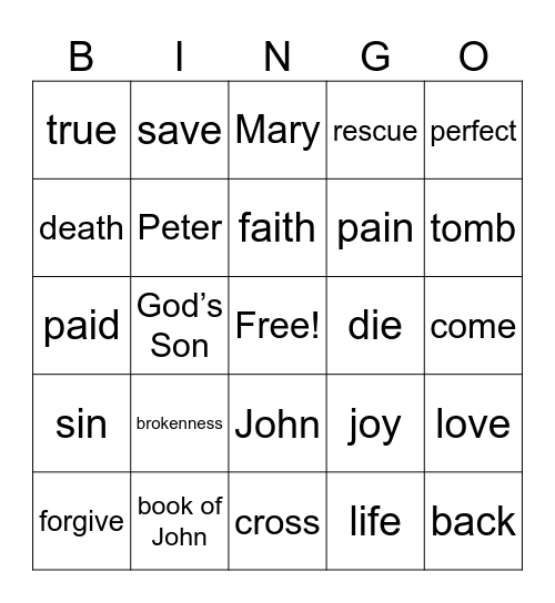 Easter Bingo Card