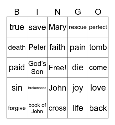 Easter Bingo Card