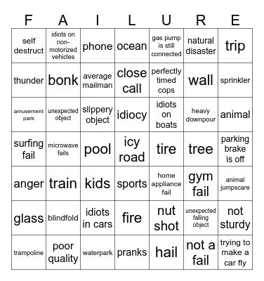 failarmy bingo Card