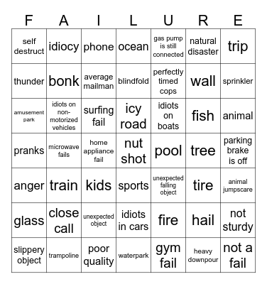 failarmy bingo Card