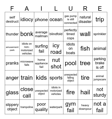failarmy bingo Card