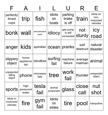 failarmy bingo Card