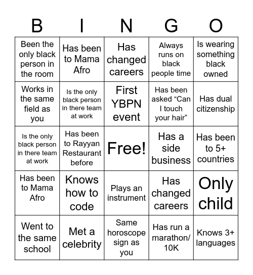 bingo Card
