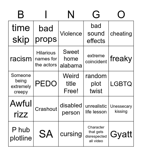 Tmr's teachings bingo board Bingo Card