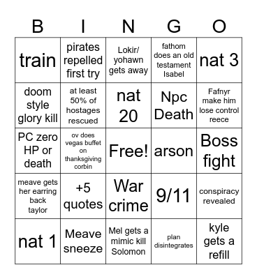 ~ Session 50~ What’s the deal with this magic anyway? Bingo Card