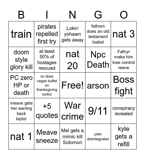 ~ Session 50~ What’s the deal with this magic anyway? Bingo Card