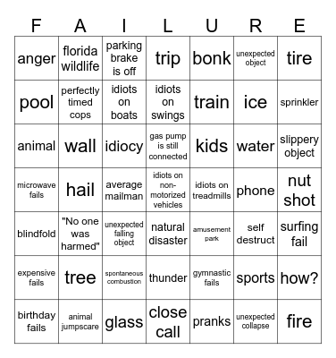 failarmy bingo Card