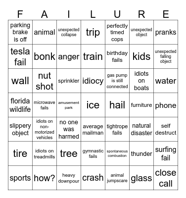 failarmy bingo Card