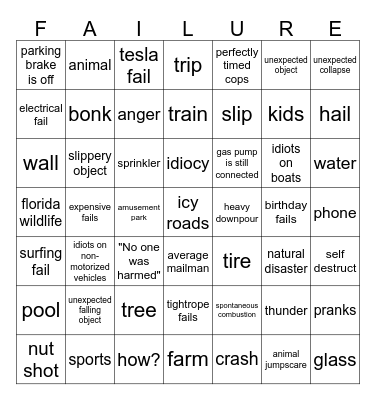failarmy bingo Card