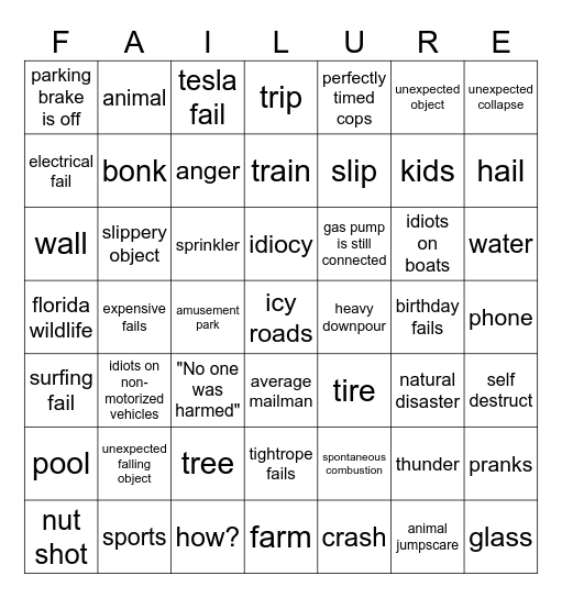 failarmy bingo Card