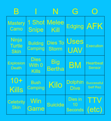 MT & Aspect Warzone Bingo Card