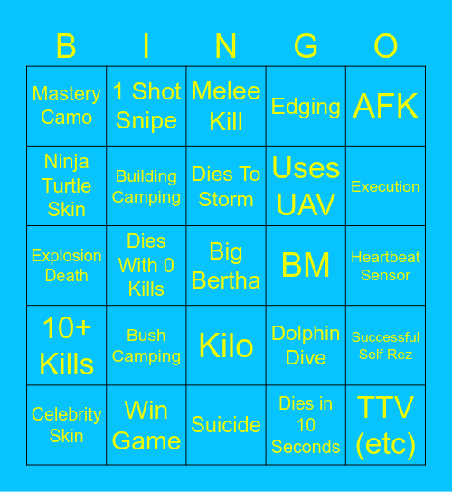 MT & Aspect Warzone Bingo Card
