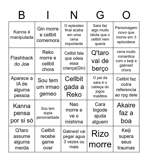 YTTD TRISTEZA Bingo Card